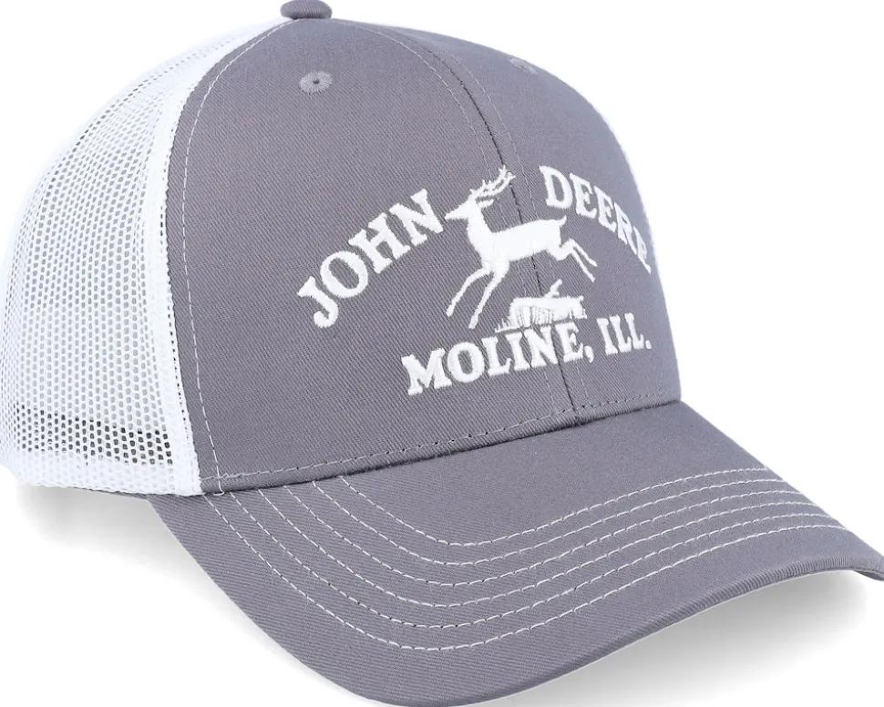 Moline 112 Cap Grey/White Trucker - John Deere