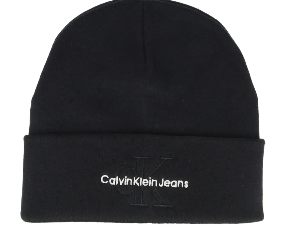 Mono Logo Embro Beanie Black Cuff - Calvin Klein