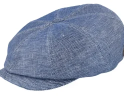 Montreal 41 Linen Blue Flat Cap - MJM Hats