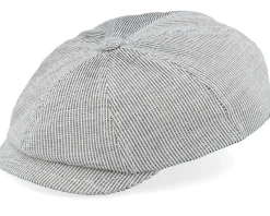 Montreal 41 Linen/Cotton Mix Grey Flat Cap - MJM Hats