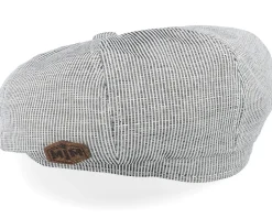 Montreal 41 Linen/Cotton Mix Grey Flat Cap - MJM Hats