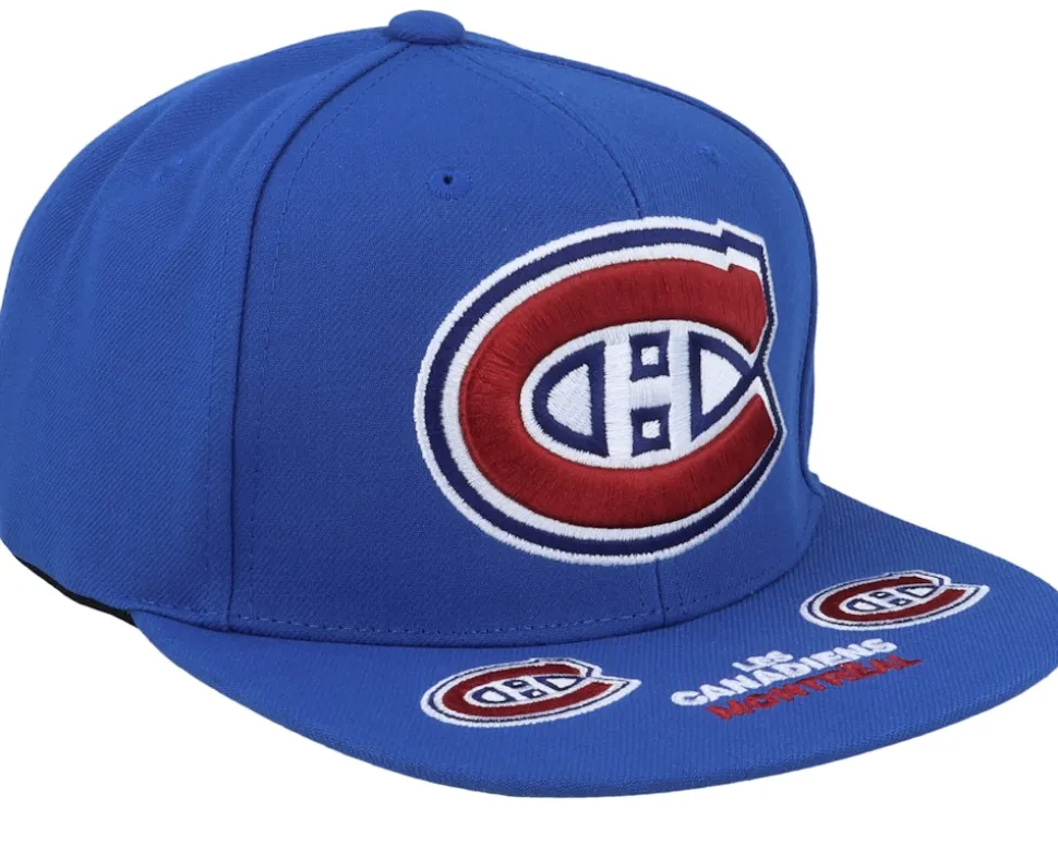 Montreal Canadiens Vintage Hat Trick Blue Snapback - Mitchell & Ness