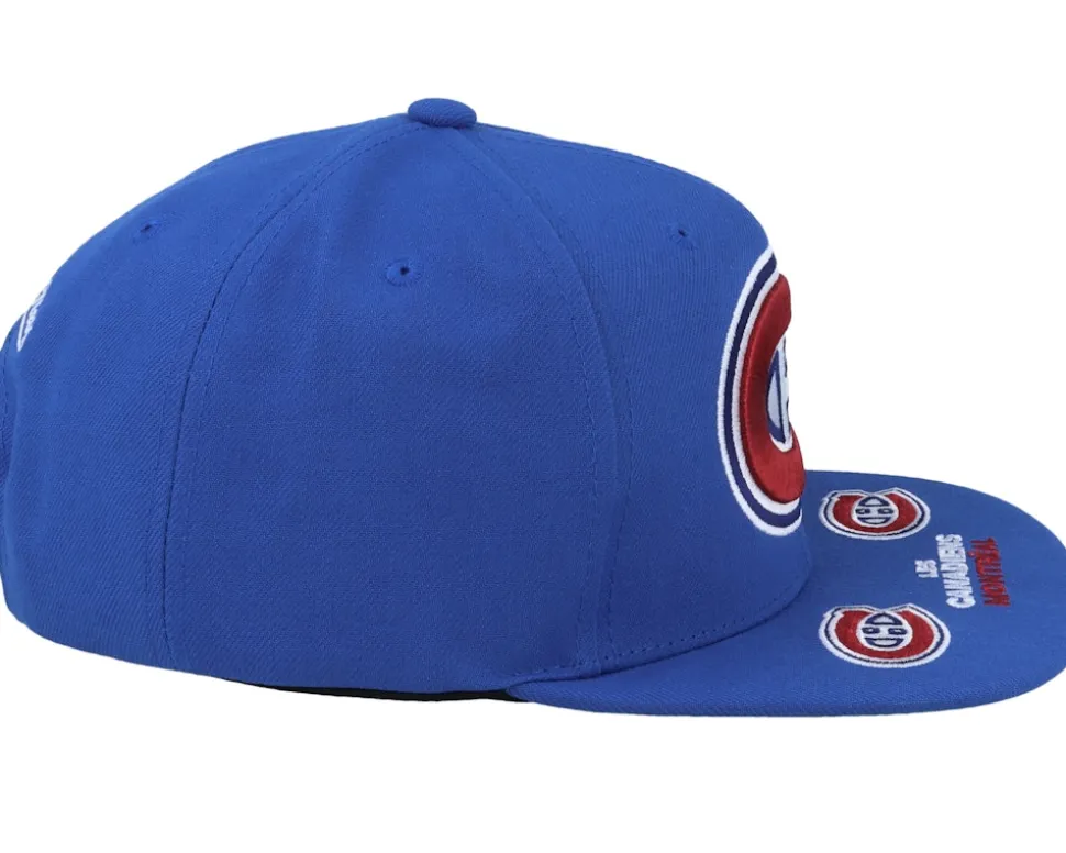 Montreal Canadiens Vintage Hat Trick Blue Snapback - Mitchell & Ness