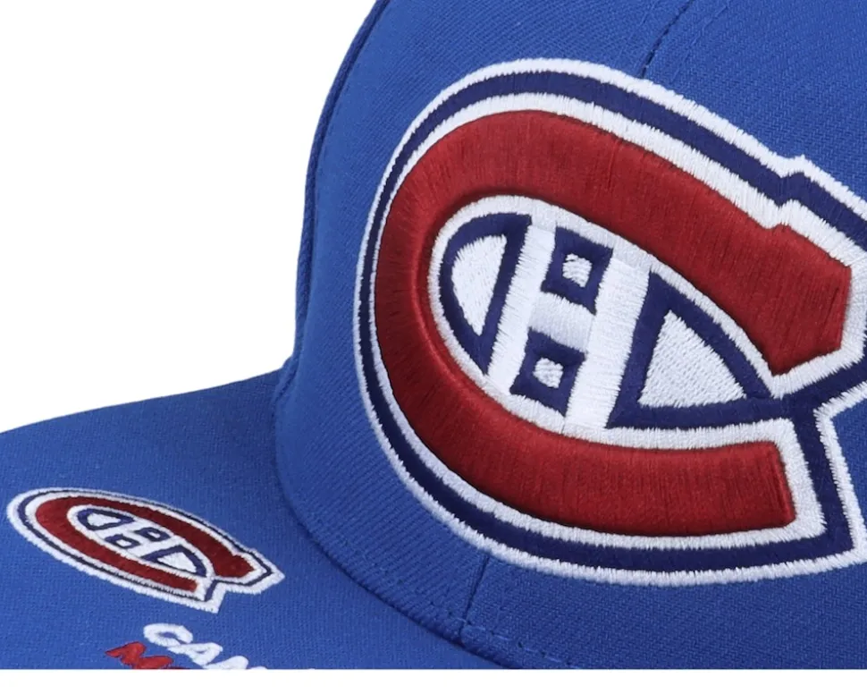 Montreal Canadiens Vintage Hat Trick Blue Snapback - Mitchell & Ness