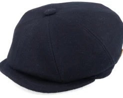 Montreal Eco Merino Wool Black Flat Cap - MJM Hats