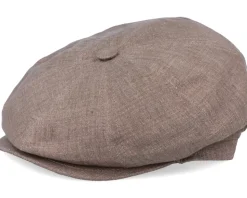 Montreal Linen Brown Flat Cap - MJM Hats