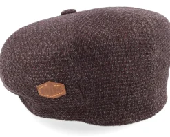 Montreal Virgin Wool Brown Flat Cap - MJM Hats