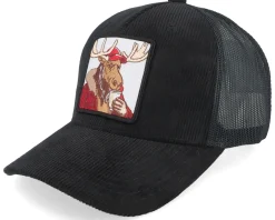 Moose Coffee Cord Black A-frame Trucker - Hunter