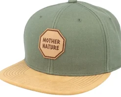 Mother Nature Patch Suede Olive Snapback - Iconic