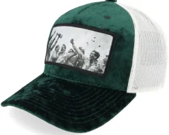 Motorsport Victory Celebration Velvet Green/Ivory A-Frame Trucker - Calza Pennello