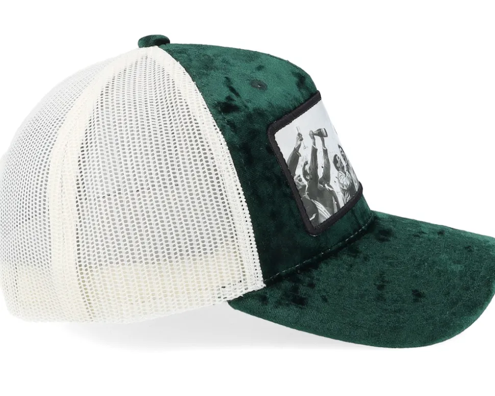 Motorsport Victory Celebration Velvet Green/Ivory A-Frame Trucker - Calza Pennello