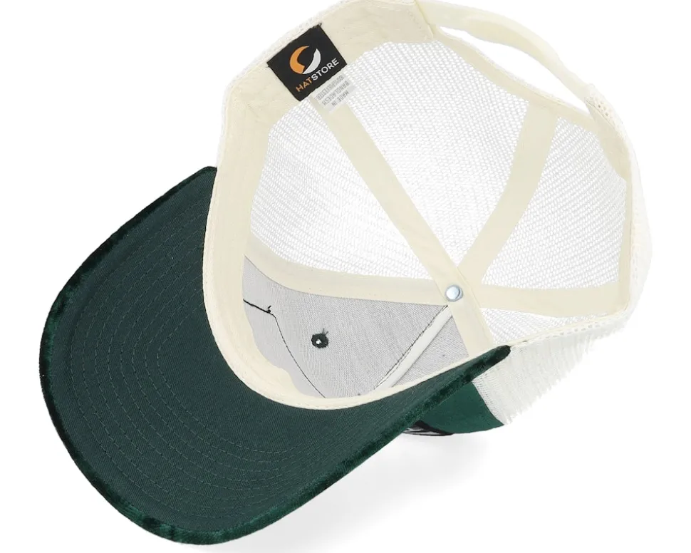 Motorsport Victory Celebration Velvet Green/Ivory A-Frame Trucker - Calza Pennello