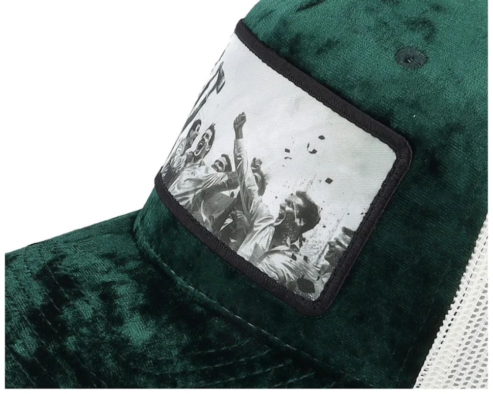 Motorsport Victory Celebration Velvet Green/Ivory A-Frame Trucker - Calza Pennello