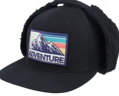 Mountain Adventure Canvas Flatbrim Black Earflap - Wild Spirit