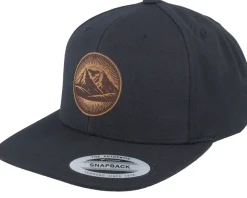 Mountain And Eagle Brown Patch Black Snapback - Wild Spirit