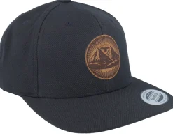 Mountain And Eagle Brown Patch Black Snapback - Wild Spirit
