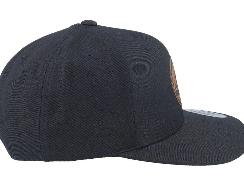 Mountain And Eagle Brown Patch Black Snapback - Wild Spirit