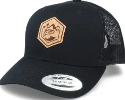 Mountain Badge Fish Patch Black Trucker - Hunter