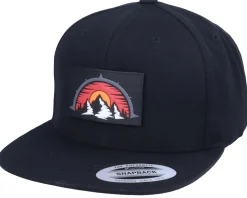 Mountain Compass Patch Black Snapback - Iconic