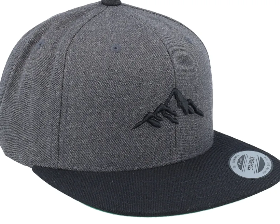 Mountain 3d Black/Charcoal Grey/Black Snapback - Wild Spirit