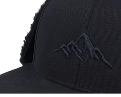 Mountain 3d Canvas Flatbrim Black/Black Earflap - Wild Spirit