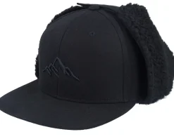 Mountain 3d Canvas Flatbrim Black/Black Earflap - Wild Spirit