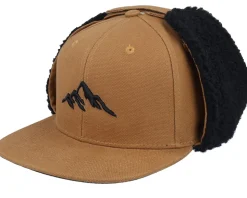 Mountain 3d Canvas Flatbrim Black/Black Earflap - Wild Spirit