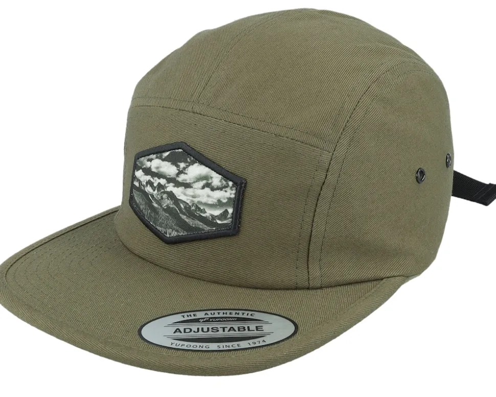 Mountains And Forest Patch Olive 5-panel - Wild Spirit