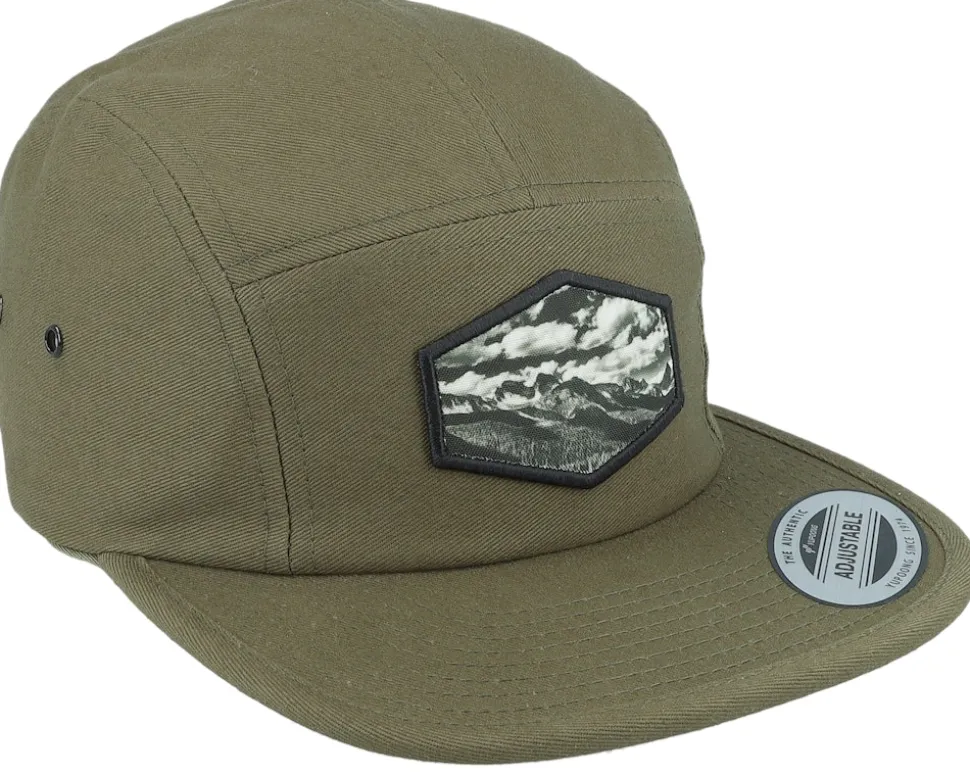 Mountains And Forest Patch Olive 5-panel - Wild Spirit