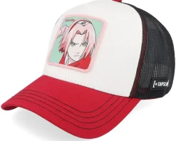 Naruto Pink Sakura Black/White/Red A-Frame Trucker - Capslab