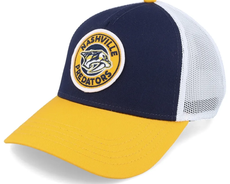 Nashville Predators Valin White/Navy/Gold Trucker - American Needle