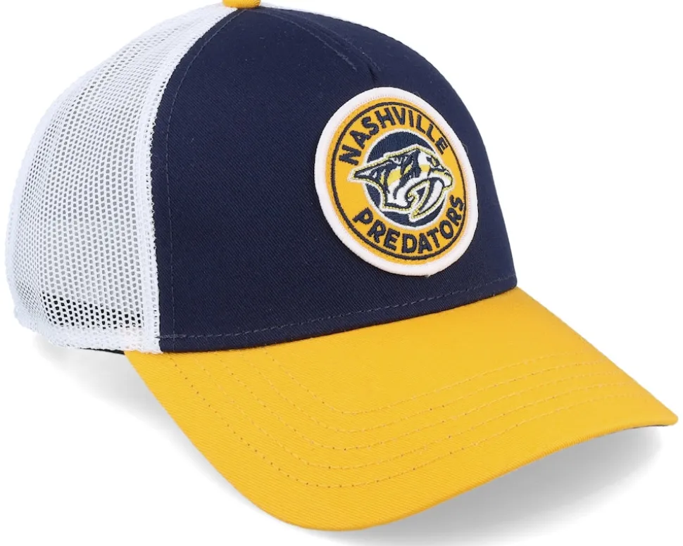 Nashville Predators Valin White/Navy/Gold Trucker - American Needle