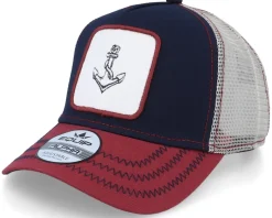 Nautical Anchor Patch Navy/Maroon White Trucker - Iconic