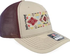 Navajo Rug Pattern 112 Split Khaki/Burgundy Trucker - Iconic