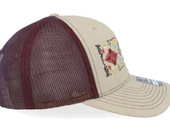 Navajo Rug Pattern 112 Split Khaki/Burgundy Trucker - Iconic