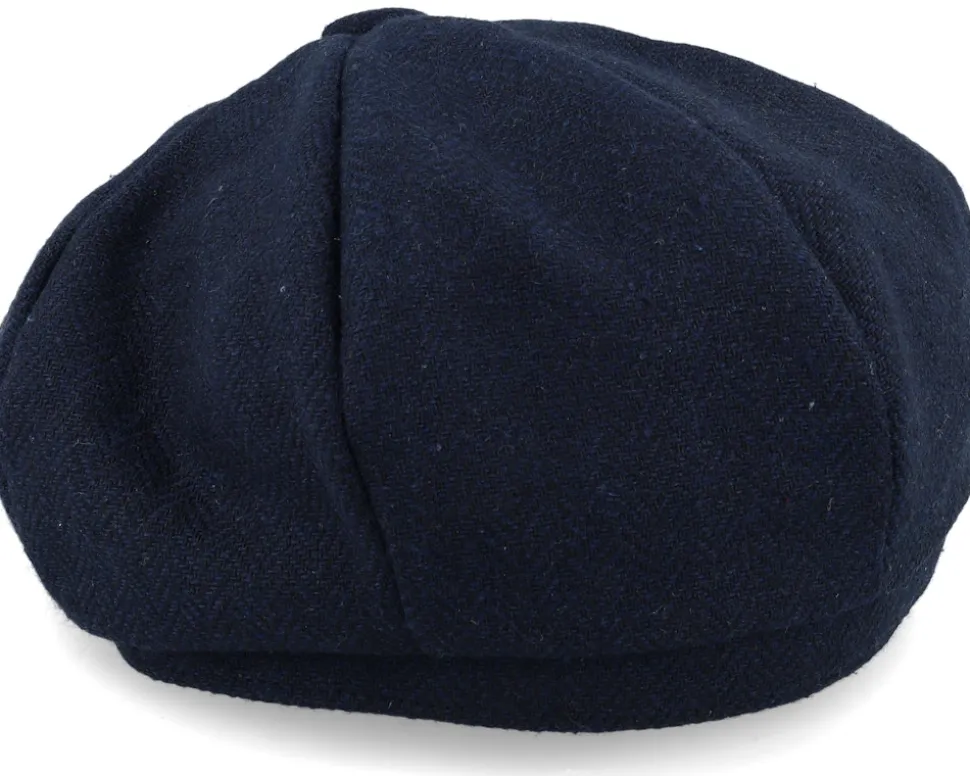 Navy Heringbone Heritage Bakerboy Flat Cap - Beechfield