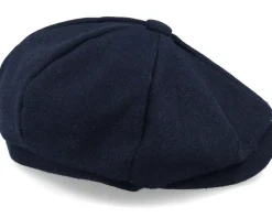 Navy Heringbone Heritage Bakerboy Flat Cap - Beechfield