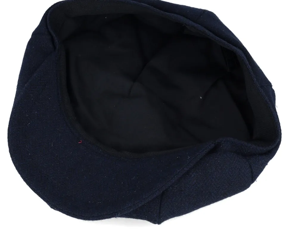 Navy Heringbone Heritage Bakerboy Flat Cap - Beechfield