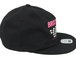 Neon Finish Line Black/Pink Snapback - Brixton