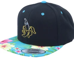 Neon Summer Banana Hawaiian Black/Aqua Snapback - Iconic