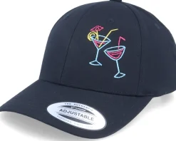 Neon Summer Drinks Black Curved Adjustable - Iconic