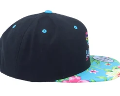 Neon Summer Love Hawaiian Black/Aqua Snapback