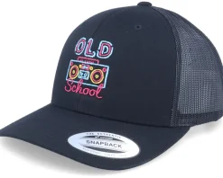 Neon Summer Old School Black Trucker