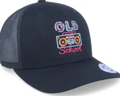 Neon Summer Old School Black Trucker
