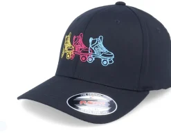 Neon Summer Retro Roller Skates Black Flexfit - Iconic