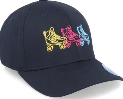 Neon Summer Retro Roller Skates Black Flexfit - Iconic