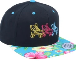 Neon Summer Skates Hawaiian Black/Aqua Snapback - Iconic