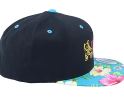 Neon Summer Skates Hawaiian Black/Aqua Snapback - Iconic