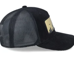New York Gold Patch Black Cord A-frame Trucker - Iconic
