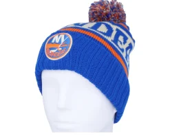 New York Islanders Pillow Line Knit Royal/Ivory/Orange Pom - American Needle